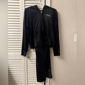 Juicy Couture Black Velour Tracksuit Set - Size Large - Y2K Style - NWOT